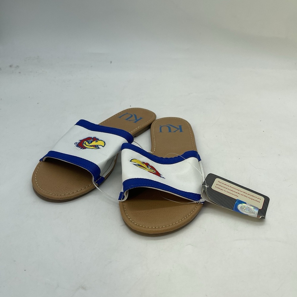 Womens 8 Kansas City Jayhawks Sandals Slip On Thong Sportswear Flip Flops